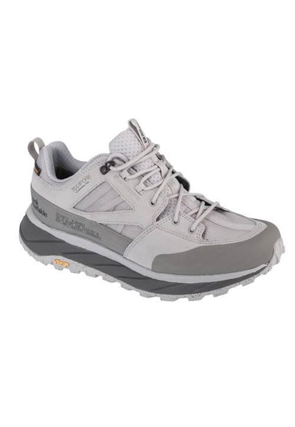 Buty trekkingowe męskie Jack Wolfskin Terraquest Texapore. Zapięcie: sznurówki. Kolor: szary. Materiał: guma, materiał, tkanina, syntetyk. Szerokość cholewki: normalna