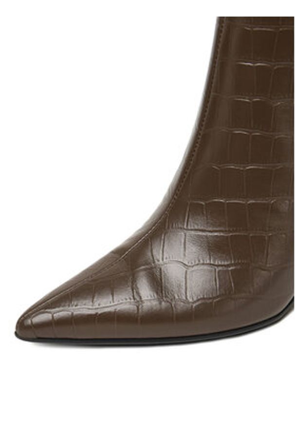 Eva Minge Botki EO-DEMI-GLC6303-6-320 Brązowy. Kolor: brązowy. Materiał: skóra