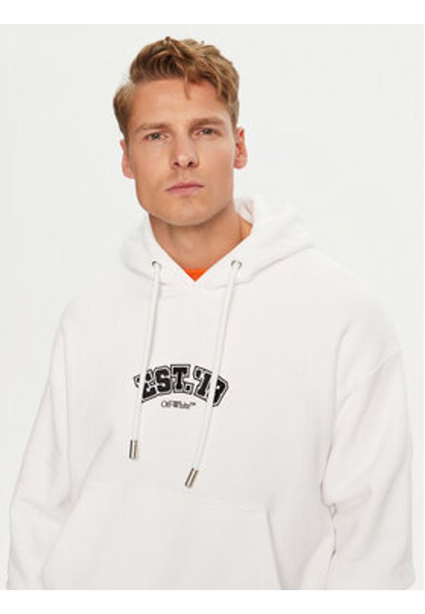 OFF-WHITE - Off-White Bluza OMBB085G23FLE0150110 Biały Regular Fit. Kolor: biały. Materiał: bawełna