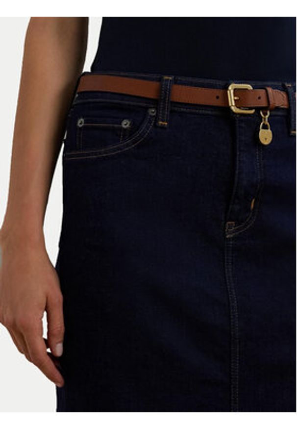 Lauren Ralph Lauren - LAUREN RALPH LAUREN Spódnica jeansowa 200813134001 Granatowy Straight Fit. Kolor: niebieski. Materiał: bawełna