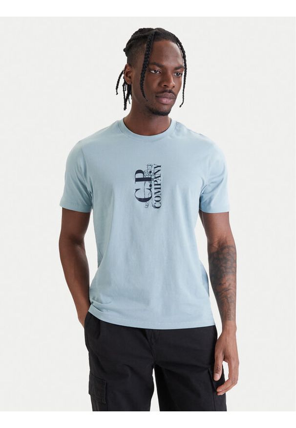 C.P. Company T-Shirt 20CMTS084A005100W Błękitny Regular Fit. Kolor: niebieski. Materiał: bawełna