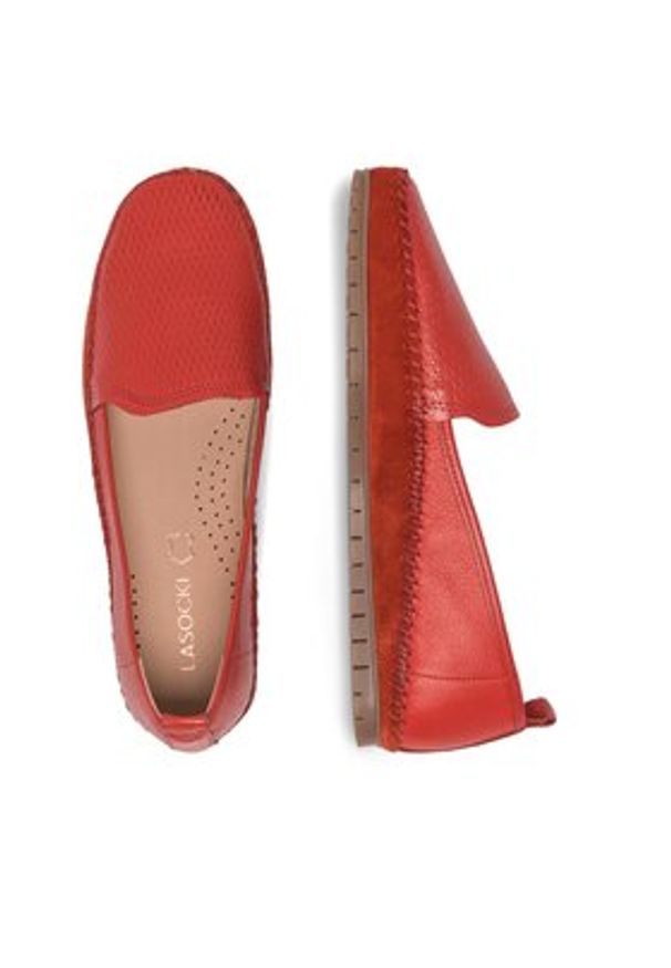 Lasocki Mokasyny WB-MADONNE-02 Czerwony. Kolor: czerwony. Materiał: skóra