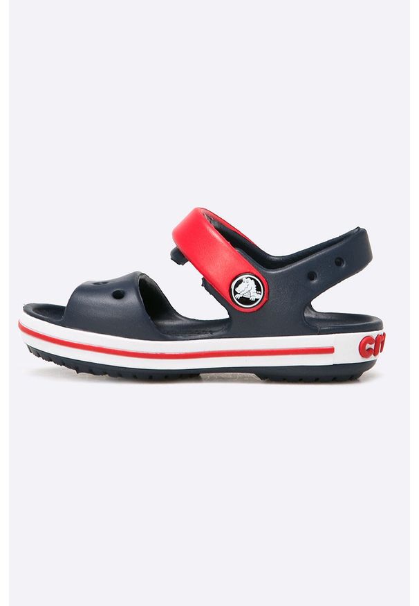 Crocs - Sandały dziecięce Crocband. Nosek buta: okrągły. Zapięcie: rzepy. Kolor: niebieski. Materiał: materiał. Wzór: gładki