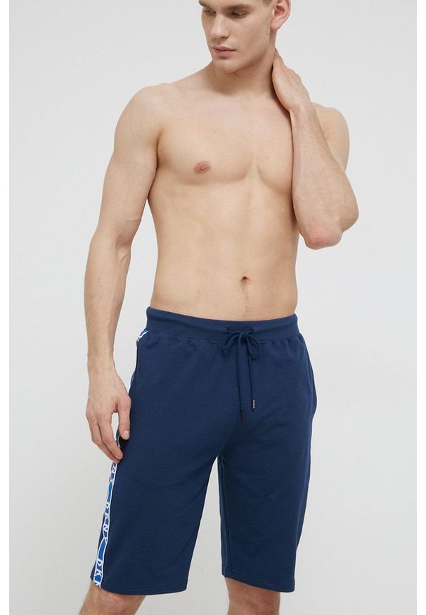 DKNY - Dkny Szorty piżamowe N5.6765 męskie z nadrukiem. Kolor: niebieski. Materiał: dzianina. Wzór: nadruk