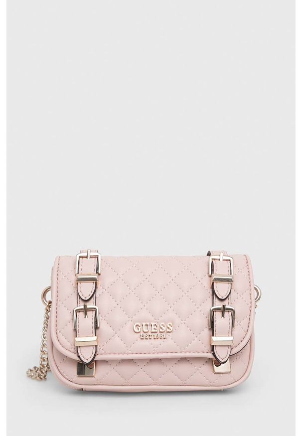 Guess torebka kolor różowy. Kolor: różowy. Materiał: pikowane