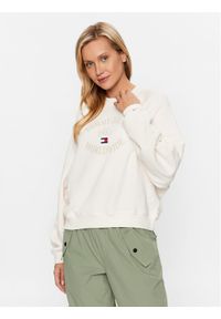 Tommy Jeans Bluza DW0DW16137 Écru Relaxed Fit. Materiał: bawełna