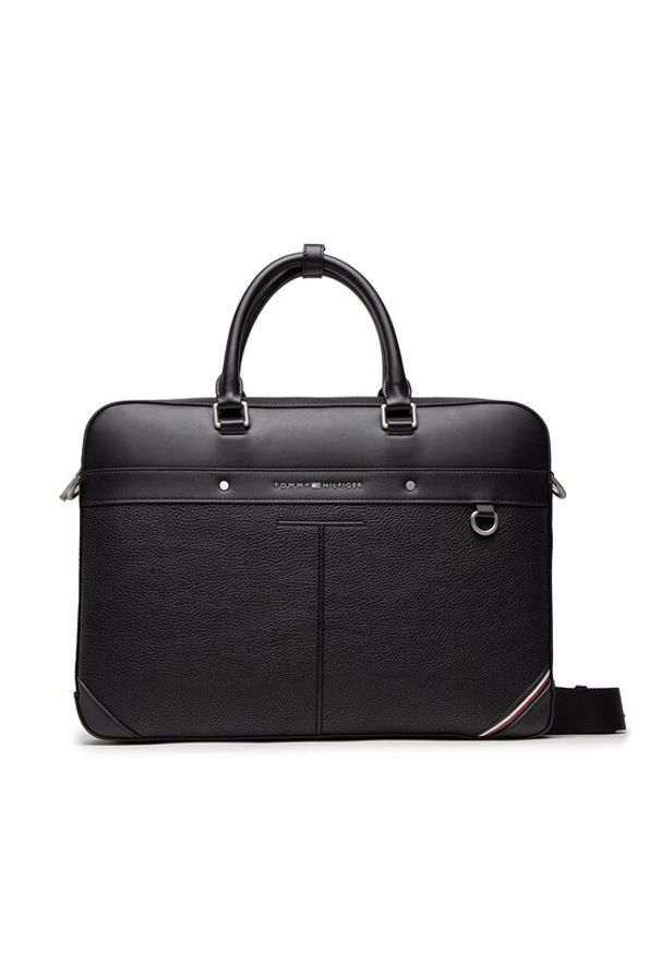 TOMMY HILFIGER - Tommy Hilfiger Torba na laptopa Th Central Slim Computer Bag AM0AM10562 Czarny. Kolor: czarny. Materiał: skóra