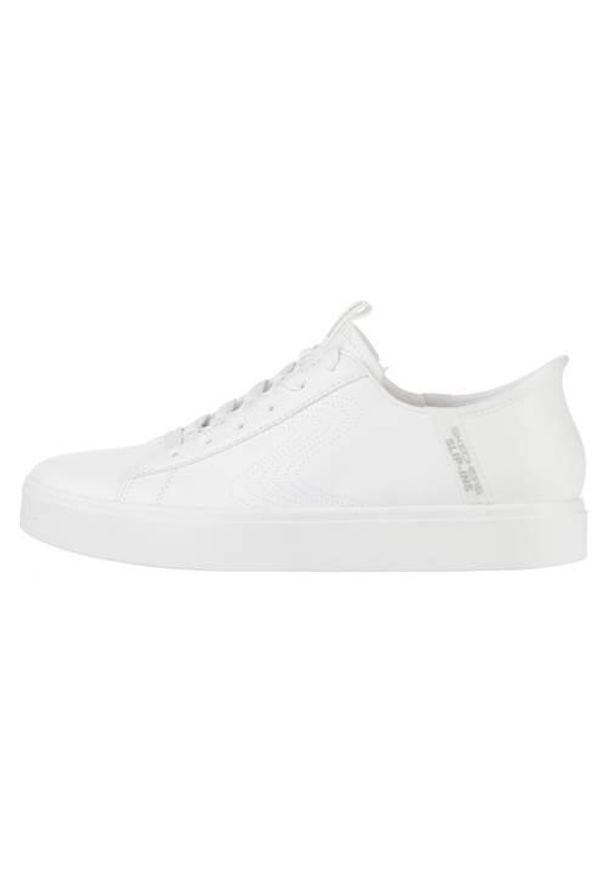 skechers - Buty do chodzenia damskie Skechers Eden Lx. Kolor: biały. Materiał: materiał, syntetyk. Szerokość cholewki: normalna. Sport: turystyka piesza