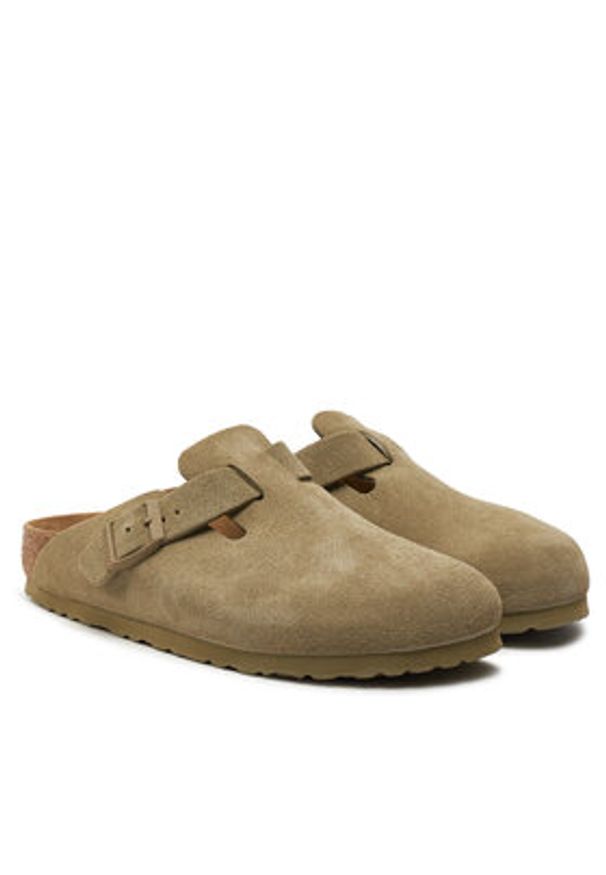 Birkenstock Klapki Boston Leve 1025844 Zielony. Kolor: zielony. Materiał: skóra, zamsz