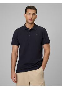 4f - 4F Koszulka polo regular męska - granatowa XL. Okazja: na co dzień. Typ kołnierza: polo. Kolor: niebieski. Materiał: dzianina, materiał, bawełna, jeans. Styl: casual, klasyczny #1