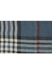 V. Fraas - Lekki (Przejściowy) Szalik Bawełniany - Fraas - Niebieski w Kratę. Kolor: niebieski. Materiał: bawełna. Sezon: lato. Styl: elegancki, klasyczny #5