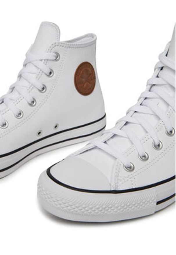 Converse Trampki Chuck Taylor All Star Leather A10554C Biały. Kolor: biały. Materiał: skóra