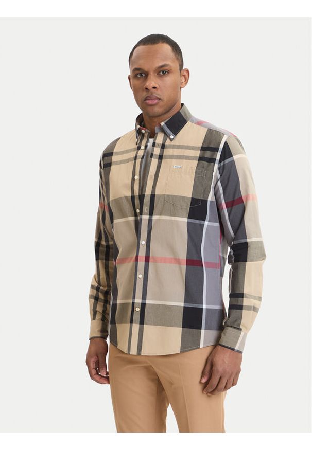 Barbour Koszula Harris MSH5071TN31 Beżowy Tailored Fit. Kolor: beżowy. Materiał: bawełna