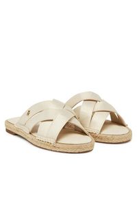 TOMMY HILFIGER - Tommy Hilfiger Espadryle Satin Espadrille Mule FW0FW08502 Beżowy. Kolor: beżowy. Materiał: materiał #4