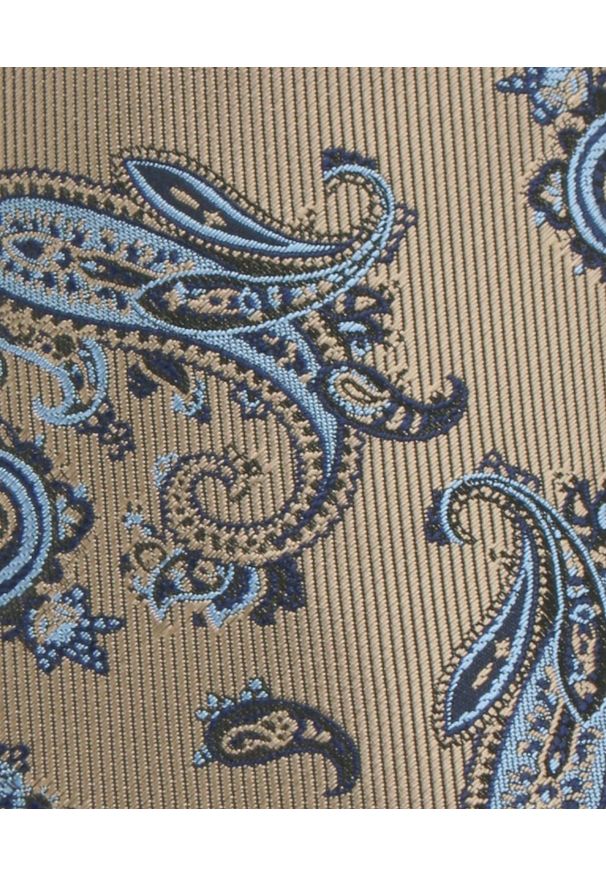 Krawat Męski - Angelo di Monti - Beżowy w Duże Paisley. Kolor: wielokolorowy, brązowy, beżowy. Materiał: tkanina. Wzór: paisley. Styl: elegancki, wizytowy