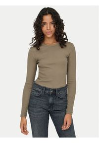 only - ONLY Bluzka Val 15371305 Brązowy Regular Fit. Kolor: brązowy. Materiał: bawełna #1
