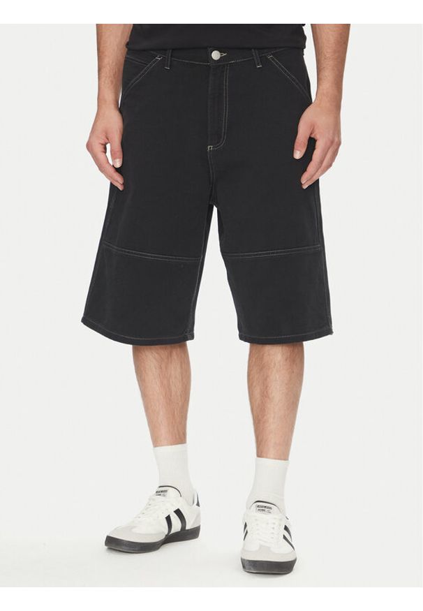 Jack & Jones Szorty materiałowe Owen 12278222 Czarny Baggy Fit. Kolor: czarny. Materiał: bawełna