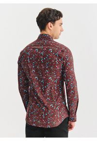 Pako Lorente - PAKO LORENTE – Bordowa koszula w kwiaty. Kolor: czerwony. Materiał: elastan, bawełna. Długość rękawa: długi rękaw. Długość: długie. Wzór: kwiaty #9