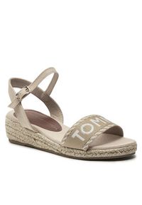 TOMMY HILFIGER - Tommy Hilfiger Espadryle Rope Wedge Sandal T3A7-33287-0890 M Beżowy. Kolor: beżowy. Materiał: materiał