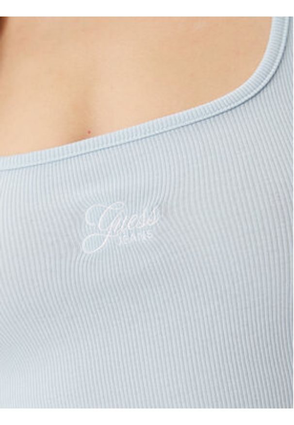 Guess Jeans Top W5GP26 KA0H1 Niebieski Regular Fit. Kolor: niebieski. Materiał: bawełna