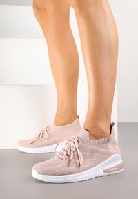 Renee - Beżowe Buty Sportowe Philone. Okazja: na co dzień. Kolor: beżowy. Materiał: jeans. Sport: bieganie #6