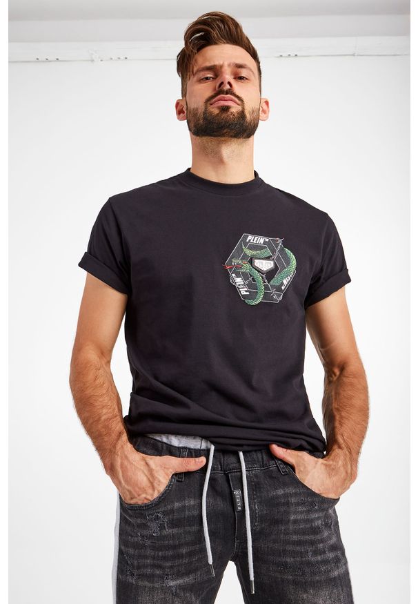 Philipp Plein - T-SHIRT PHILIPP PLEIN. Długość rękawa: krótki rękaw. Długość: krótkie. Wzór: aplikacja, nadruk