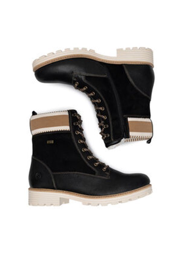 Remonte Trapery D0W77-03 Czarny. Kolor: czarny. Materiał: skóra