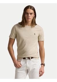 Polo Ralph Lauren T-Shirt 710671438203 Beżowy Slim Fit. Typ kołnierza: polo. Kolor: beżowy. Materiał: bawełna