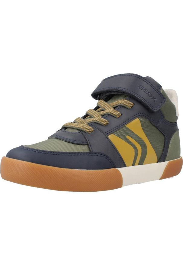 Geox - Buty GEOX J GISLI BOY Zielony. Kolor: zielony. Materiał: tkanina, syntetyk. Sport: turystyka piesza