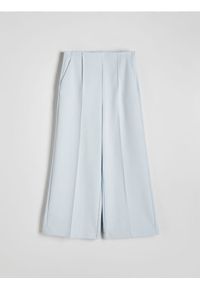 Reserved - Spodnie culotte z wiskozą - jasnoturkusowy. Kolor: turkusowy. Materiał: wiskoza. Wzór: gładki