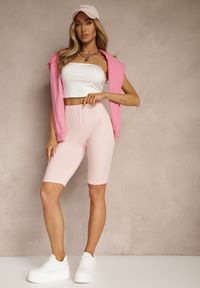 Renee - Różowe Szorty Kolarki High Waist Liradine. Okazja: na co dzień. Stan: podwyższony. Kolor: różowy. Styl: sportowy, casual