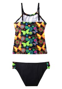 Tankini dziewczęce (2 części) bonprix czarny z nadrukiem. Kolor: czarny. Wzór: nadruk #3