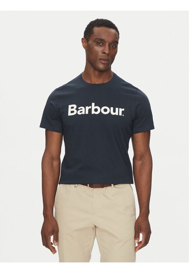 Barbour T-Shirt Logo MTS0531NY31 Granatowy Tailored Fit. Kolor: niebieski. Materiał: bawełna