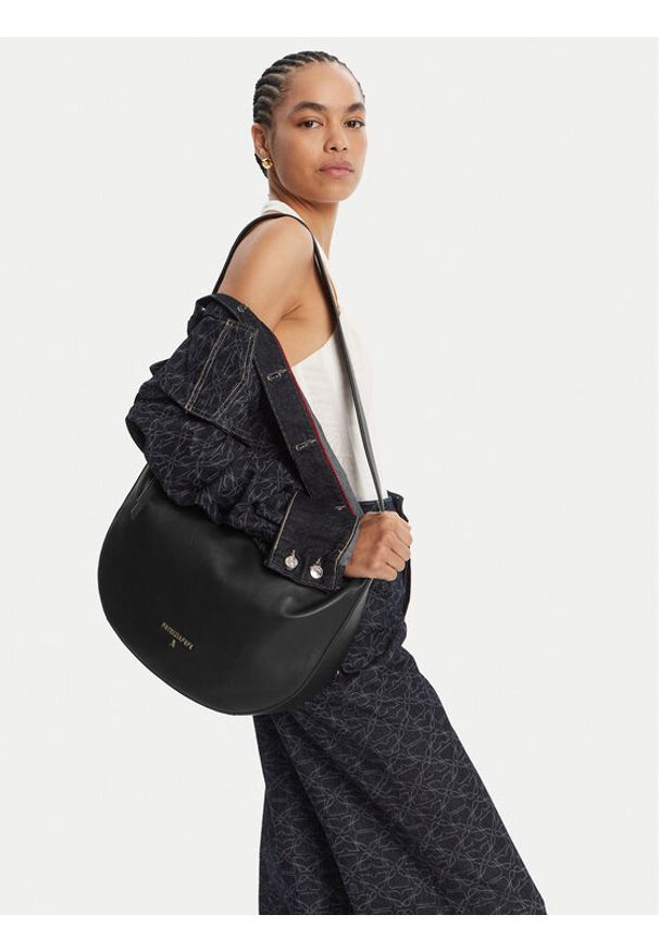 Patrizia Pepe Torebka 8B0278/L164-K103 Czarny. Kolor: czarny. Materiał: skórzane