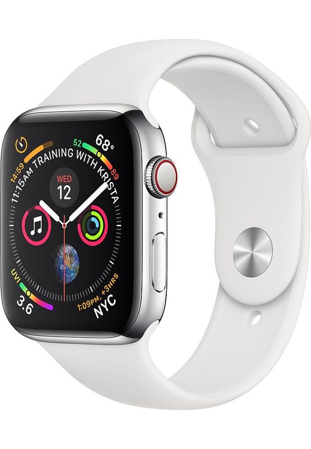 APPLE - Smartwatch Apple Watch 4 GPS + Cellular 40mm Stainless Steel Biały (MTVJ2WB/A). Rodzaj zegarka: smartwatch. Kolor: biały