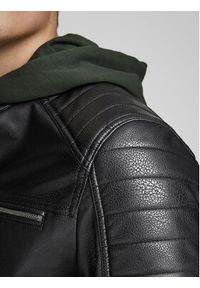 Jack & Jones Kurtka z imitacji skóry Rocky 12147218 Czarny Regular Fit. Kolor: czarny. Materiał: skóra #4