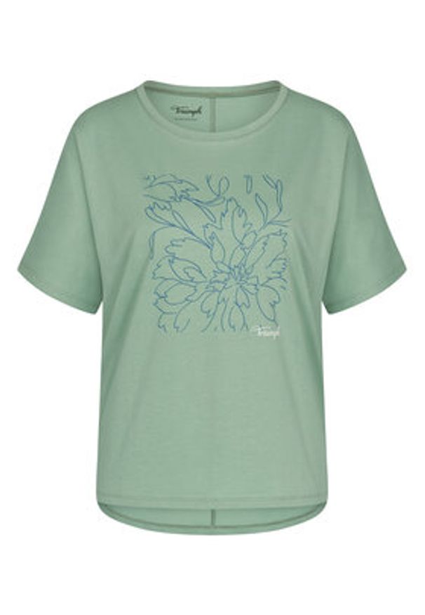 Triumph Koszulka piżamowa Mix & Match 10218281 Zielony Relaxed Fit. Kolor: zielony. Materiał: bawełna
