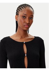 Morgan Kardigan 252-MIZOR Czarny Slim Fit. Kolor: czarny. Materiał: wiskoza #5