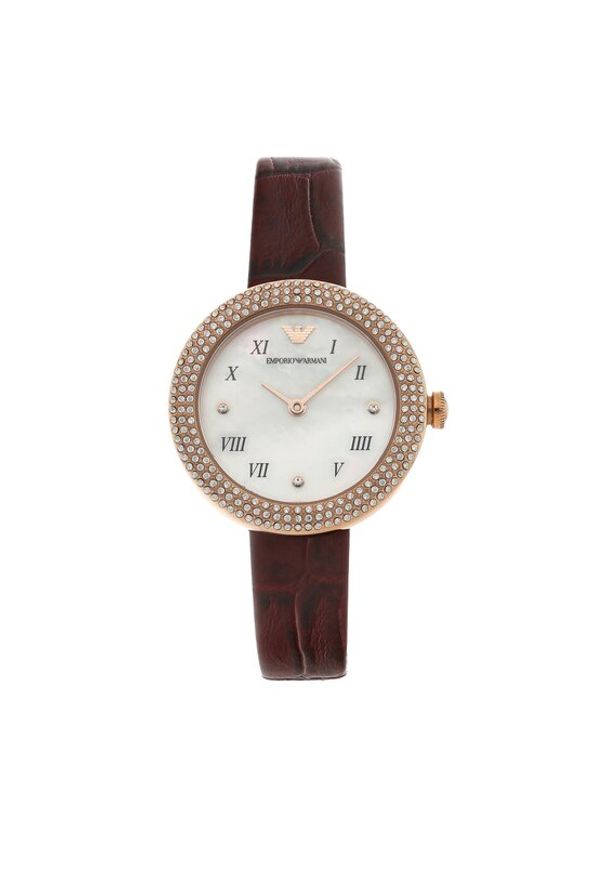 Emporio Armani Zegarek AR11357 Czerwony. Kolor: czerwony. Materiał: skóra