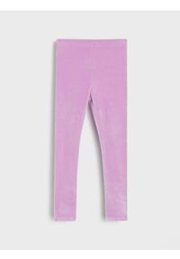 Sinsay - Prążkowane legginsy - fioletowy. Kolor: fioletowy. Materiał: prążkowany