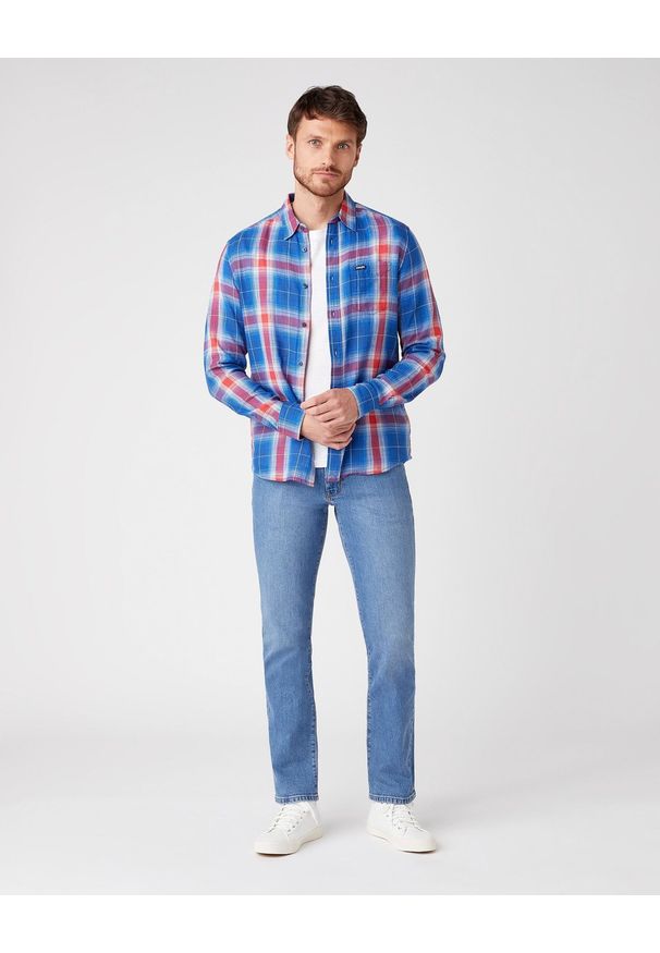 Wrangler - KOSZULA MĘSKA WRANGLER LS 1PKT SHIRT LIMOGES BLUE W5A16BX50 112129967