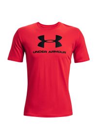 Koszulka fitness męska Under Armour Sportstyle Logo SS. Kolor: czerwony. Długość rękawa: krótki rękaw. Długość: krótkie. Sport: fitness