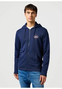 Wrangler - WRANGLER MĘSKA BLUZA WRANGLER GRAPHIC ZIP HOODIE NAVY 112362887