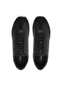 Calvin Klein Sneakersy Runner Lace Up - Mono Mix HW0HW02294 Czarny. Kolor: czarny. Materiał: skóra #6