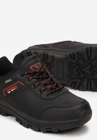 Born2be - Czarno-Czerwone Sznurowane Buty Sportowe Trekkingowe na Grubej Podeszwie z Protektorem Fotral. Wysokość cholewki: za kostkę. Nosek buta: okrągły. Kolor: czarny. Szerokość cholewki: normalna #2