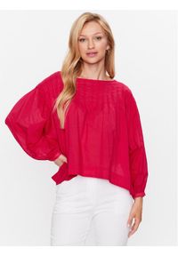 Sisley Bluzka 5HO1LQ040 Różowy Regular Fit. Kolor: różowy. Materiał: bawełna #1