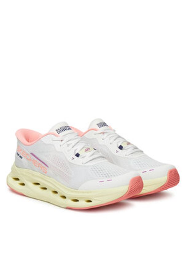 skechers - Skechers Sneakersy Max Cushioning Glide-Step-Caledonia 129400/WPK Biały. Kolor: biały. Materiał: materiał