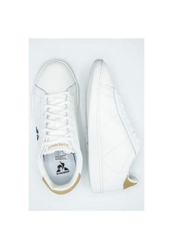 Buty Le Coq Sportif Courtset, Dla obu płci. Kolor: biały. Materiał: skóra ekologiczna, materiał. Sport: turystyka piesza