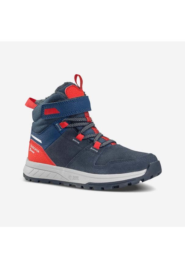 quechua - Buty turystyczne dla dzieci Quechua SH500 Warm zapinane na rzep wodoodporne. Zapięcie: rzepy. Kolor: czerwony, niebieski, wielokolorowy. Sezon: zima. Sport: turystyka piesza