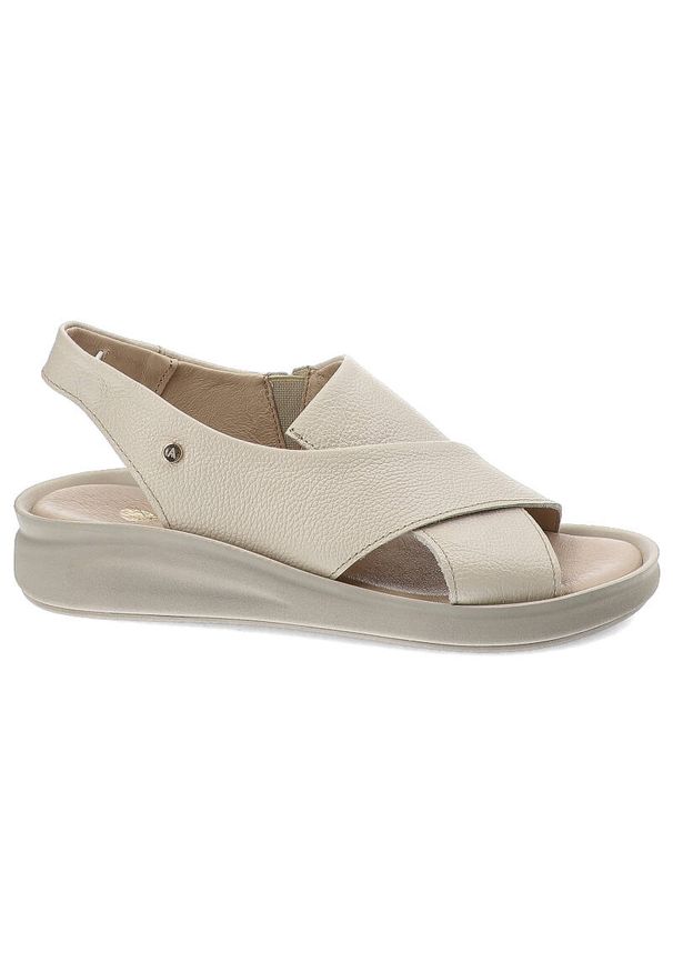 Beżowe Sandały Armodo Wygodne Obuwie Damskie. Okazja: na spacer, na co dzień. Kolor: beżowy. Materiał: skóra. Sezon: lato. Styl: casual, elegancki